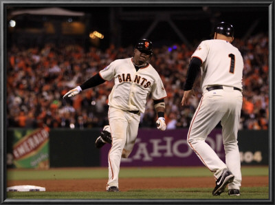 Texas Rangers V San Francisco Giants, Game 1: Juan Uribe by Ezra Shaw Pricing Limited Edition Print image