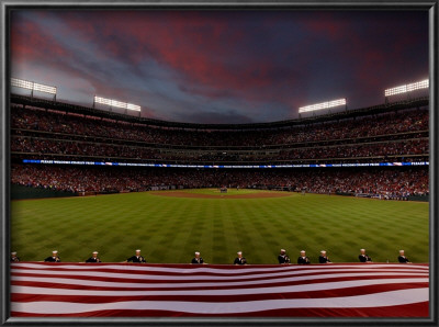 Texas Rangers V. San Francisco Giants, Game 5: Members Of The United States Navy by Christian Petersen Pricing Limited Edition Print image