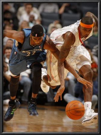 Minnesota Timberwolves V Charlotte Bobcats: Tyrus Thomas And Corey Brewer by Kent Smith Pricing Limited Edition Print image