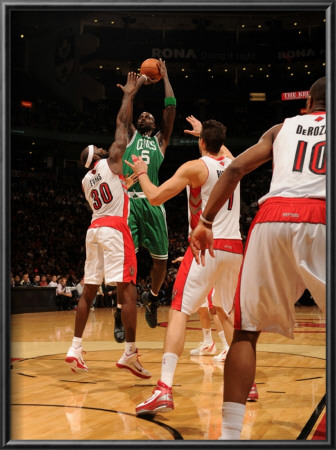 Boston Celtics V Toronto Raptors: Kevin Garnett And Reggie Evans by Ron Turenne Pricing Limited Edition Print image