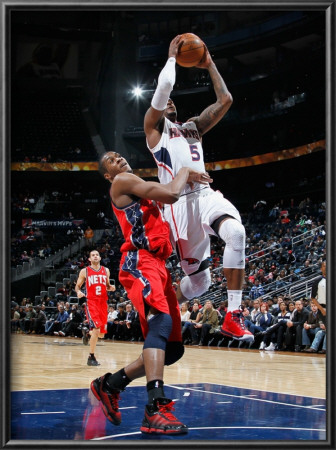 New Jersey Nets V Atlanta Hawks: Derrick Favors And Josh Smith by Kevin Cox Pricing Limited Edition Print image