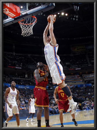 Cleveland Cavaliers  V Oklahoma City Thunder: Byron Mullens And J.J. Hickson by Layne Murdoch Pricing Limited Edition Print image