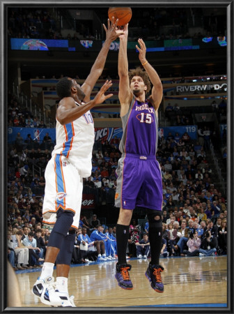 Phoenix Suns V Oklahoma City Thunder: Robin Lopez And D.J. White by Layne Murdoch Pricing Limited Edition Print image