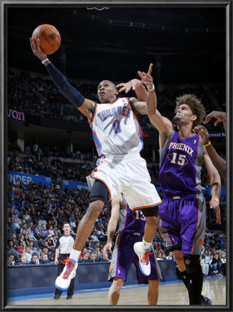 Phoenix Suns V Oklahoma City Thunder: Russell Westbrook And Robin Lopez by Layne Murdoch Pricing Limited Edition Print image