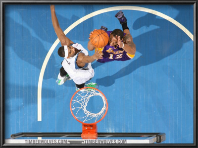 Los Angeles Lakers V Minnesota Timberwolves: Corey Brewer And Shannon Brown by David Sherman Pricing Limited Edition Print image