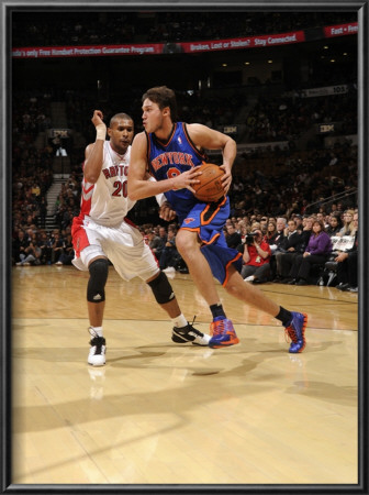 New York Knicks V Toronto Raptors: Danilo Gallinari And Leandro Barbosa by Ron Turenne Pricing Limited Edition Print image