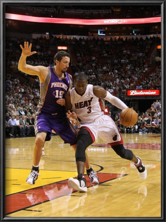 Phoenix Suns V Miami Heat: Dwyane Wade And Hedo Turkoglu by Mike Ehrmann Pricing Limited Edition Print image