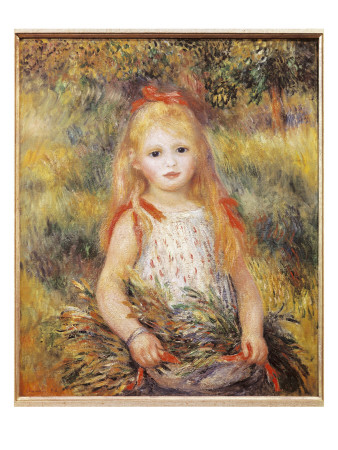 Little Girl Carrying Flowers Or The Little Gleaner by Pierre-Auguste Renoir Pricing Limited Edition Print image
