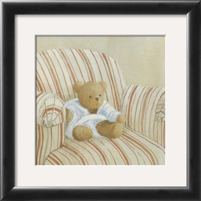 Bear On Striped Chair by Catherine Becquer Pricing Limited Edition Print image