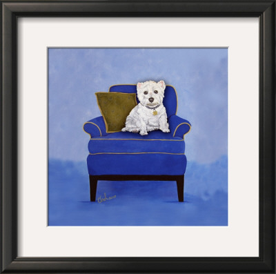 Westie On Blue by Carol Dillon Pricing Limited Edition Print image