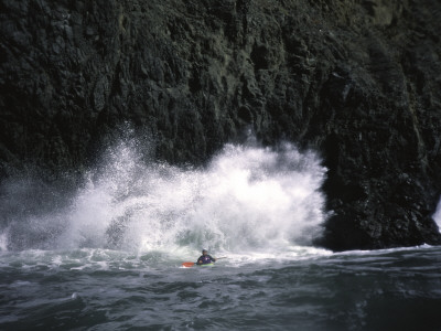 Sea Kayaking By Cliff, Usa by Michael Brown Pricing Limited Edition Print image