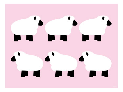 Pink Sheep Family by Avalisa Pricing Limited Edition Print image