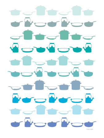 Blue Pots And Pans by Avalisa Pricing Limited Edition Print image