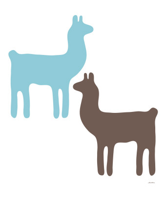 Blue Llama Couple by Avalisa Pricing Limited Edition Print image