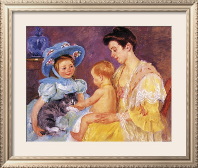 Children Playing With A Cat by Mary Cassatt Pricing Limited Edition Print image