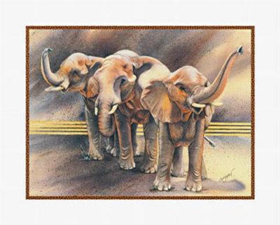 Family Of Elephants by Nancy Azneer Pricing Limited Edition Print image