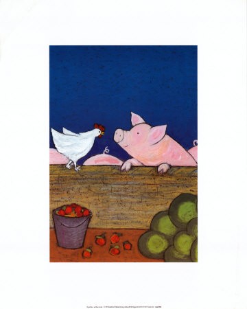 Pig And Hen by Elisabeth Bell Pricing Limited Edition Print image