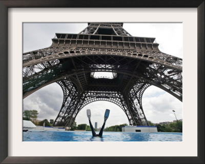 Scuba Diving Under The Eiffel Tower, Paris, France by Michael Sawyer Pricing Limited Edition Print image