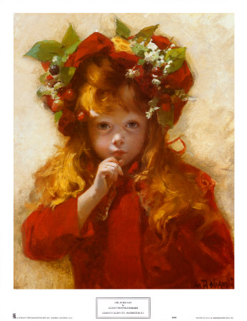 Girl In Red Hat by Alcide Theophile Robaudi Pricing Limited Edition Print image