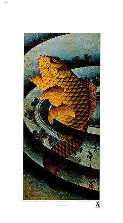 Carp Leaping In A Pool by Katsushika Taito Ii Pricing Limited Edition Print image