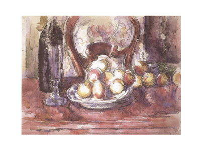 Apples, Bottle, And Chair Back by Paul Cezanne Pricing Limited Edition Print image
