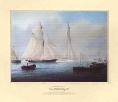 The America's Cup - Volunteer V. Thistle, 1887 (Signed) by Tim Thompson Pricing Limited Edition Print image