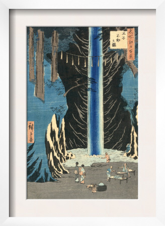 The Fudo Waterfall At Oji by Ando Hiroshige Pricing Limited Edition Print image