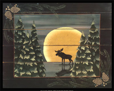 Moonlight Moose by Susan Clickner Pricing Limited Edition Print image