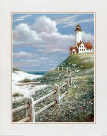 Lighthouse With Fence by T. C. Chiu Pricing Limited Edition Print image