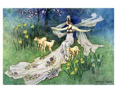 Three Little Lambs by Warwick Goble Pricing Limited Edition Print image