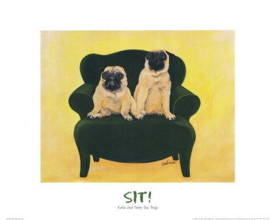 Katie And Daisy The Pugs by Carol Dillon Pricing Limited Edition Print image