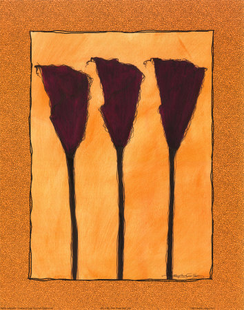 Three Purple Calla Lilies by Sally Gibbs Pricing Limited Edition Print image