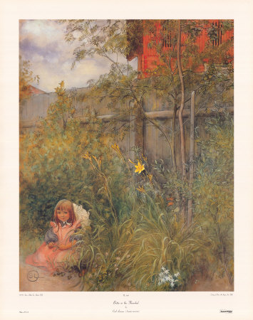 Britta In The Flowerbed by Carl Larsson Pricing Limited Edition Print image