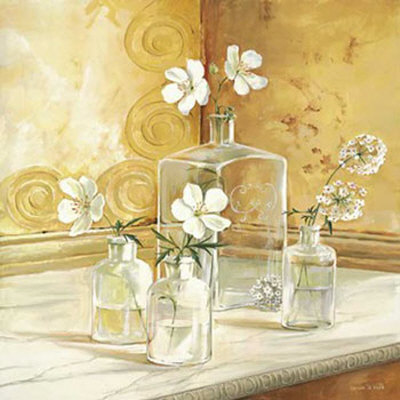White Flowers And Bottles Ii by Karin Valk Pricing Limited Edition Print image