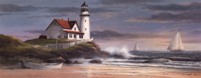 Lighthouse By Dusk by T. C. Chiu Pricing Limited Edition Print image