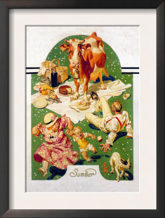 Breaking Up A Picnic by Joseph Christian Leyendecker Pricing Limited Edition Print image