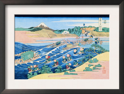 Fording The River by Katsushika Hokusai Pricing Limited Edition Print image