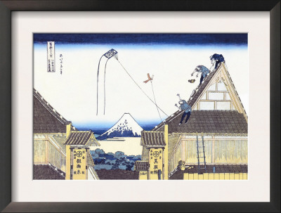 Kite Flying From Rooftop by Katsushika Hokusai Pricing Limited Edition Print image