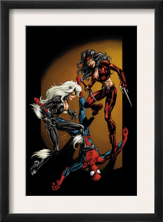 Ultimate Spider-Man #84 Cover: Spider-Man, Black Cat And Elektra by Mark Bagley Pricing Limited Edition Print image