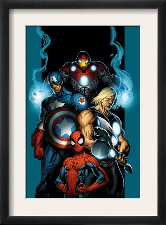 Ultimate Spider-Man #70 Cover: Spider-Man, Thor, Captain America, Iron Man And Ultimates by Mark Bagley Pricing Limited Edition Print image