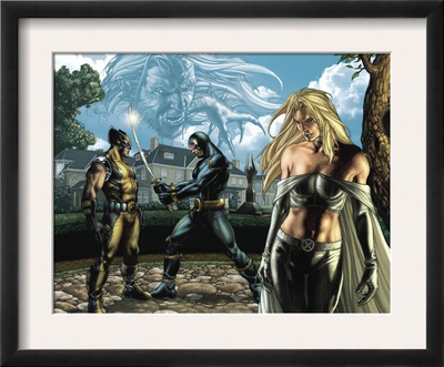 Wolverine #55 Group: Cyclops, Wolverine, Emma Frost And Sabretooth Fighting by Simone Bianchi Pricing Limited Edition Print image