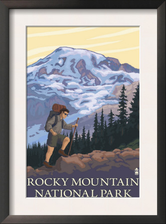 Rocky Mountain National Park, Co - Hiker, C.2009 by Lantern Press Pricing Limited Edition Print image