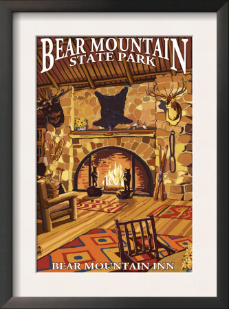 Bear Mountain State Park, New York - Bear Mountain Inn Lobby, C.2009 by Lantern Press Pricing Limited Edition Print image