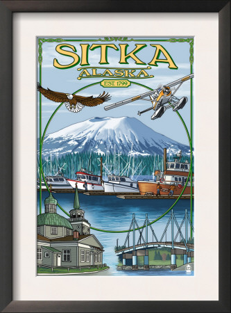 Sitka, Alaska Town Views, C.2009 by Lantern Press Pricing Limited Edition Print image