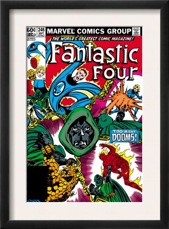 Fantastic Four #246 Cover: Dr. Doom, Mr. Fantastic, Invisible Woman, Human Torch And Thing Fighting by John Byrne Pricing Limited Edition Print image