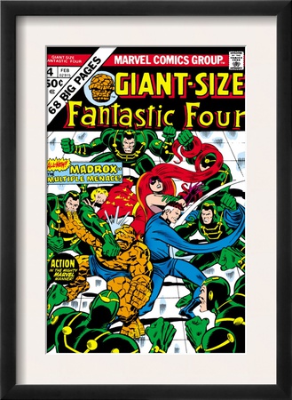 Giant-Size Fantastic Four #4 Cover: Madrox, Medusa, Mr. Fantastic, Thing And Human Torch Fighting by John Buscema Pricing Limited Edition Print image