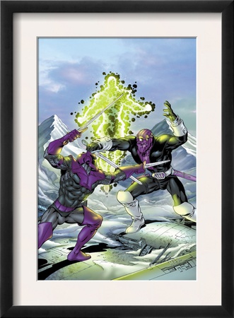 New Thunderbolts #17 Cover: Swordsman And Baron Zemo Fighting by Tom Grummett Pricing Limited Edition Print image