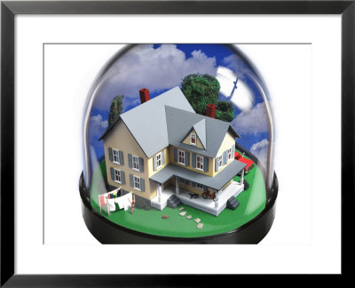 Miniature Home Enclosed In Glass Globe by Steve Greenberg Pricing Limited Edition Print image