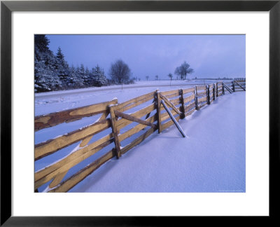 Snow Barrier In Open Field, Czech Republic by Jan Halaska Pricing Limited Edition Print image