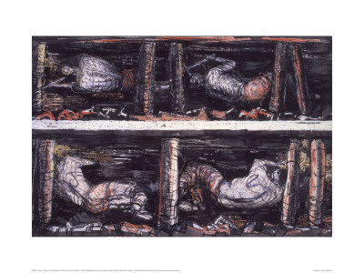 Four Studies Of Miners At The Coalface, 1942 by Henry Moore Pricing Limited Edition Print image